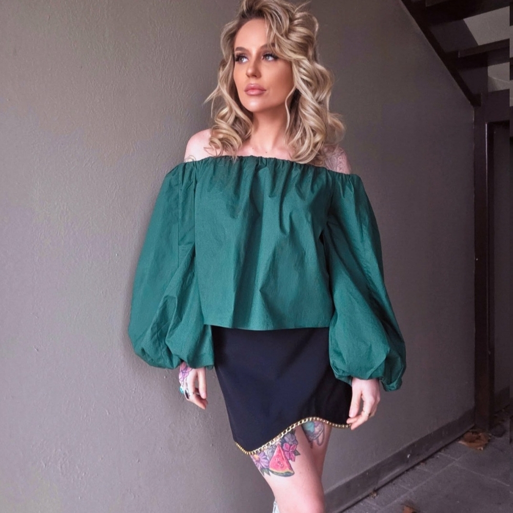 Emerald Green Off-Shoulder Top